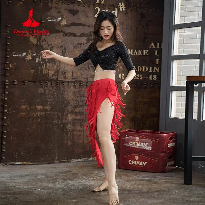 BellyDance Tassel Skirts Adult and Children's Practice Clothes Girls' Oriental Dance Training Clothing Women's Dancing Skirt