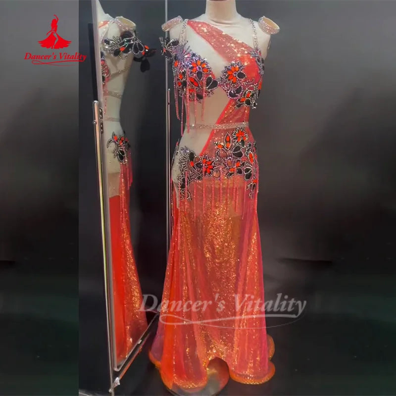 BellyDance Outfit Women Customized High-end Luxury Performance Costume Oriental Dance Competition Clothing Dance's Vitality