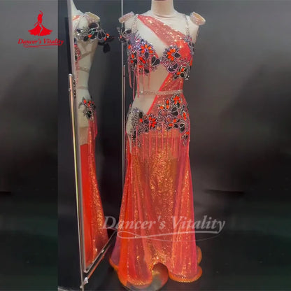 BellyDance Outfit Women Customized High-end Luxury Performance Costume Oriental Dance Competition Clothing Dance's Vitality
