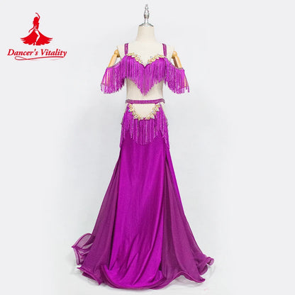 bellydance costume luxory cusomzied belly dancing performance bra+long skirt 2pcs women adult children Oriental Dance Clothing