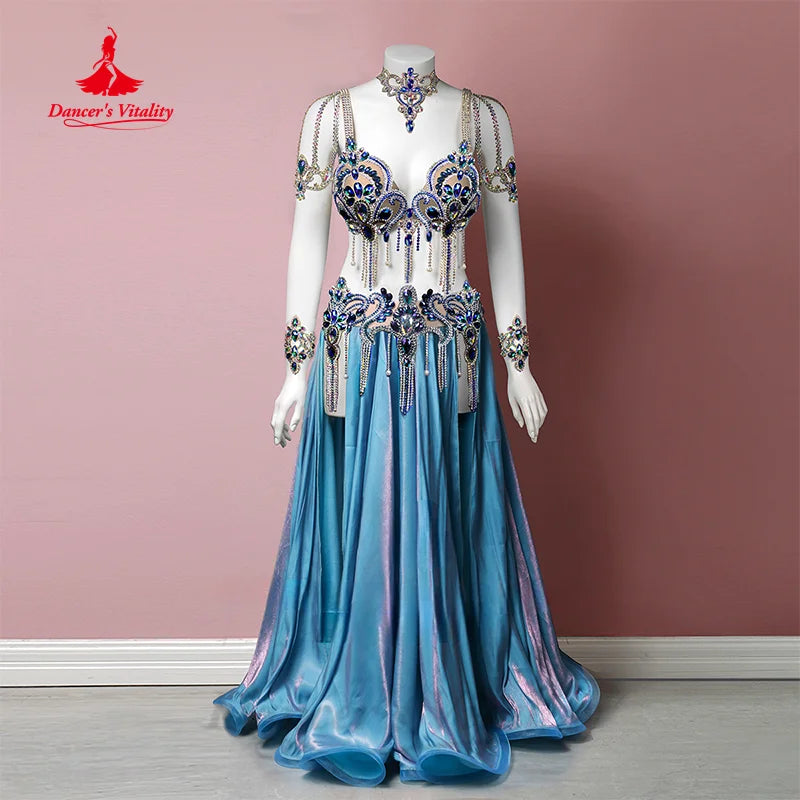 Bellydance Performance Costumes Set for Women's Customization Senior Luxury Rhinestone Suit Oriental Dance Competition Clothing