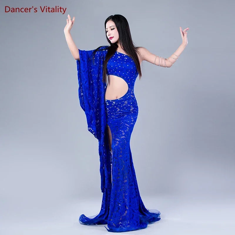 Belly Dance Costume Dress for Women Stones Lace Elegant Dresses Customzied Oriental Dance Clothing Belly Dancig Dress for Girls