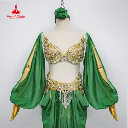 Belly Dance Competition Robe Costumes for Adult Children Customsized Baladi Shaabi Saidi Performance Robe Oriental Dancing Dress