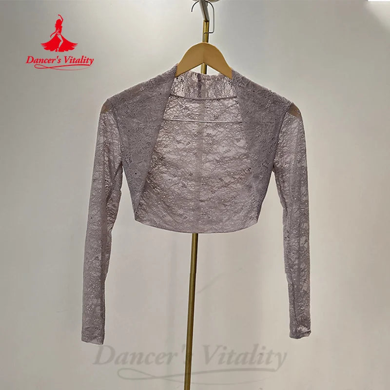 Ballet Dance Performance Costumes Women Customized Sexy Lace Long Sleeved Top Girl's Gymnastics Professional Practice Clothing