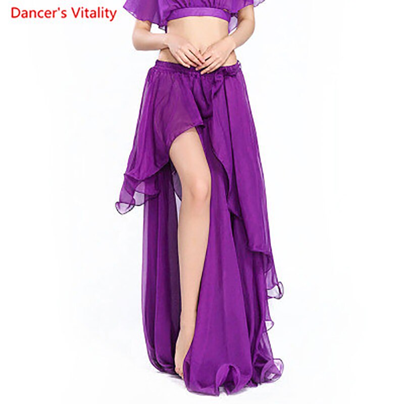 Professional Competition Sexy Chiffon For Women Belly Dance Skirt Maxi Costume Dancer Dress11 Color; Free Shipping