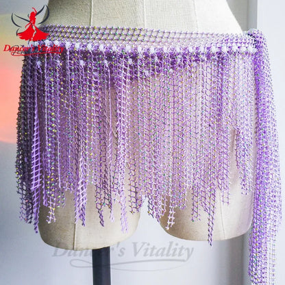 Belly Dance Waist Chain Diamond Hip Scarf New Multi Layered Tassel Belly Dancing Costume Performance Belt