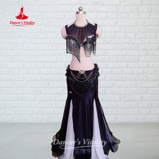 BellyDance Set Women's Customized AB Stones Tassel Performance Costume Oriental Dance Competition Clothing Dance's Vitality