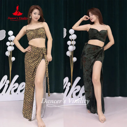 Belly Dance Costume Oriental Dance Sexy Leopard Print Practice Outfit Women's Dancer Dancing Class Clothing Dancer's Vitality