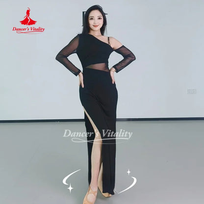 Belly Dancer Costume Women's Sexy Slimming Slant Shoulder Dress Adult Oriental Belly Dancing Practice Dresses Dancer's Vitality