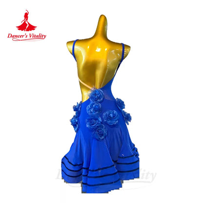 Latin Dance Practice Dress for Women Customsized Rumba Chacha Tango Performance Competiton Clothing Adult Child Latin Dresses