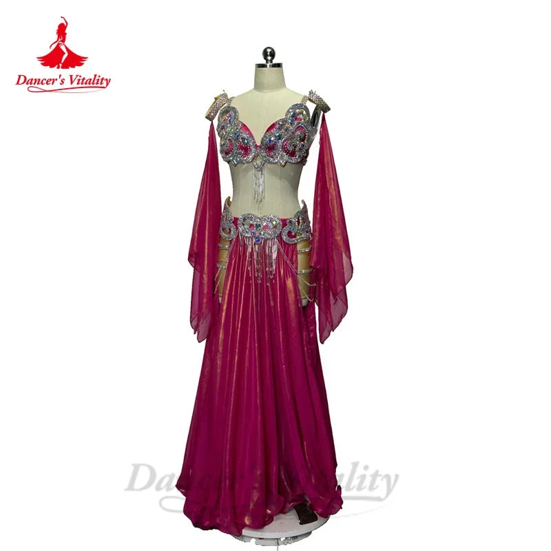 Belly Dance Performance Costume Set for Women Custom Senior Bra Top+split Long Skirt 2pcs Adult Child Belly Dancing Outfit