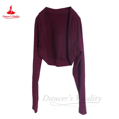 Belly Dance Costume for Women Ballet Yoga Top Hot Selling Modal Cotton Long Sleeve Shoulderwear Dancing Coat