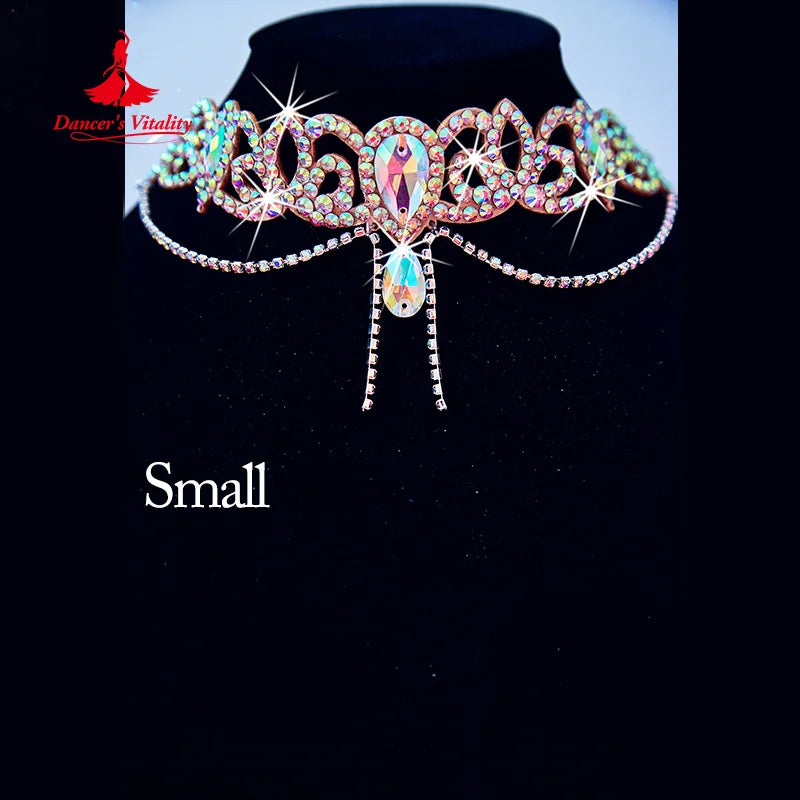 Modern Dancing Performance Accessories Customized High-end Luxury AB Stones Necklace Belly Dance Competition Ornament