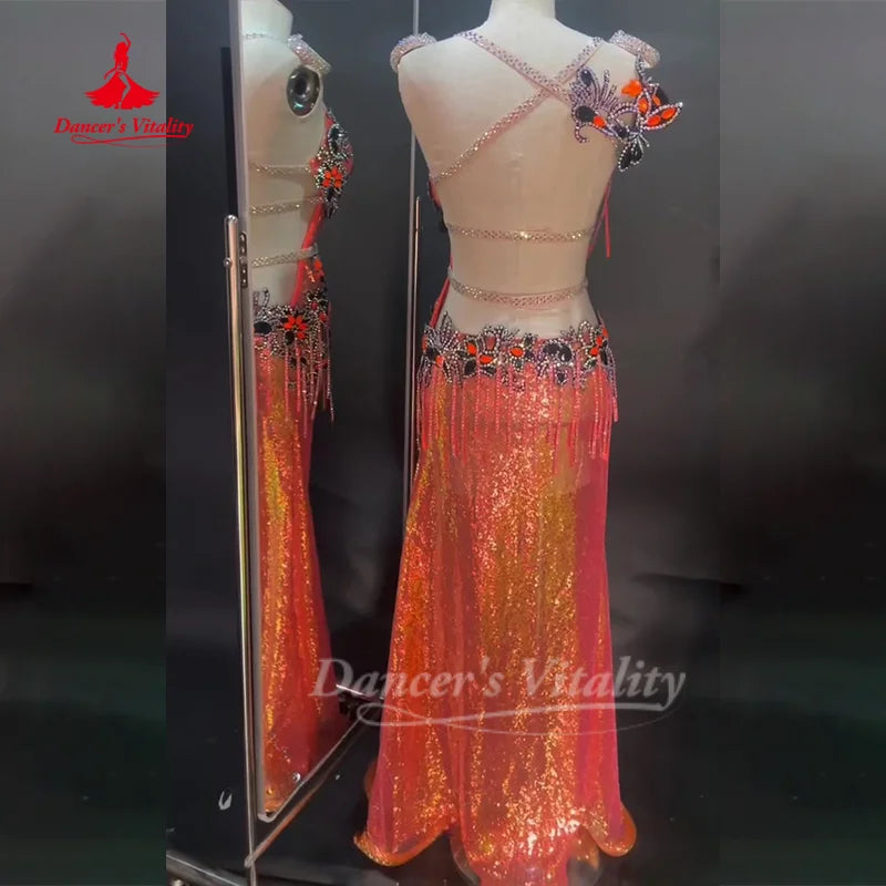 BellyDance Outfit Women Customized High-end Luxury Performance Costume Oriental Dance Competition Clothing Dance's Vitality