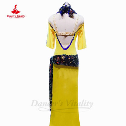 Belly Dance Performance Robe for Women Customized Baladi Shabby Saidi Robe Children Adult Belly Dance Folk Competition Ccostumes