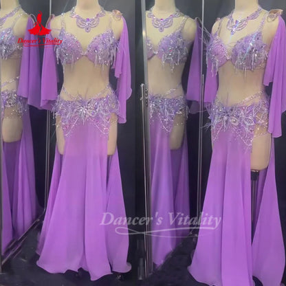 BellyDance Suit Women Customized High-end Luxury Performance Costume Oriental Dance Competition Clothing Dance's Vitality