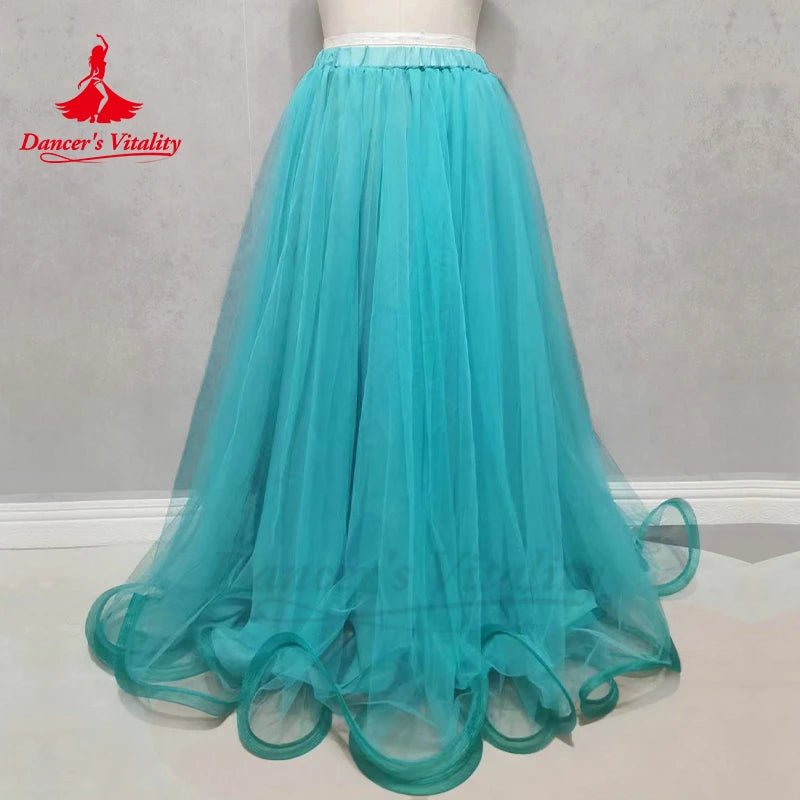 Belly Dance Skirt New Yarn Skirt Fairy Adult Children's Long Skirt Sexy Big Swing Skirt High-End Custom Balroom Dance Skirt