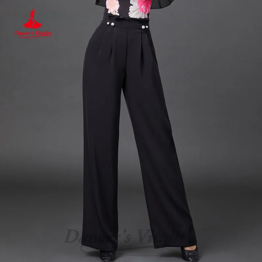 New Modern Dancing Latin Dance Pants Adult and Children's Straight Tube High Waist Pants Tango Chacha Samba Training Clothes