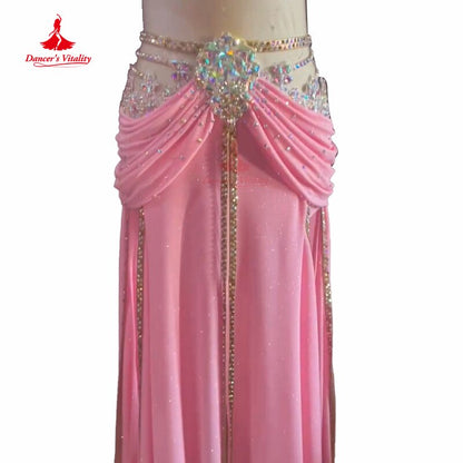 Belly Dance Competiton Costume Suit for Women Customzied Bra+split Skirt 2pcs Adult Children Oriental Belly Dancing Stage Wear