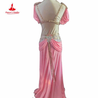 Belly Dance Competiton Costume Suit for Women Customzied Bra+split Skirt 2pcs Adult Children Oriental Belly Dancing Stage Wear
