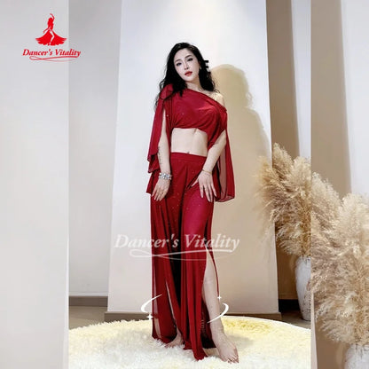 Belly Dance Costume for Women's Comfortable and Breathable Mesh Set Adult Oriental Dance Practice Clothes Dancer's Vitality