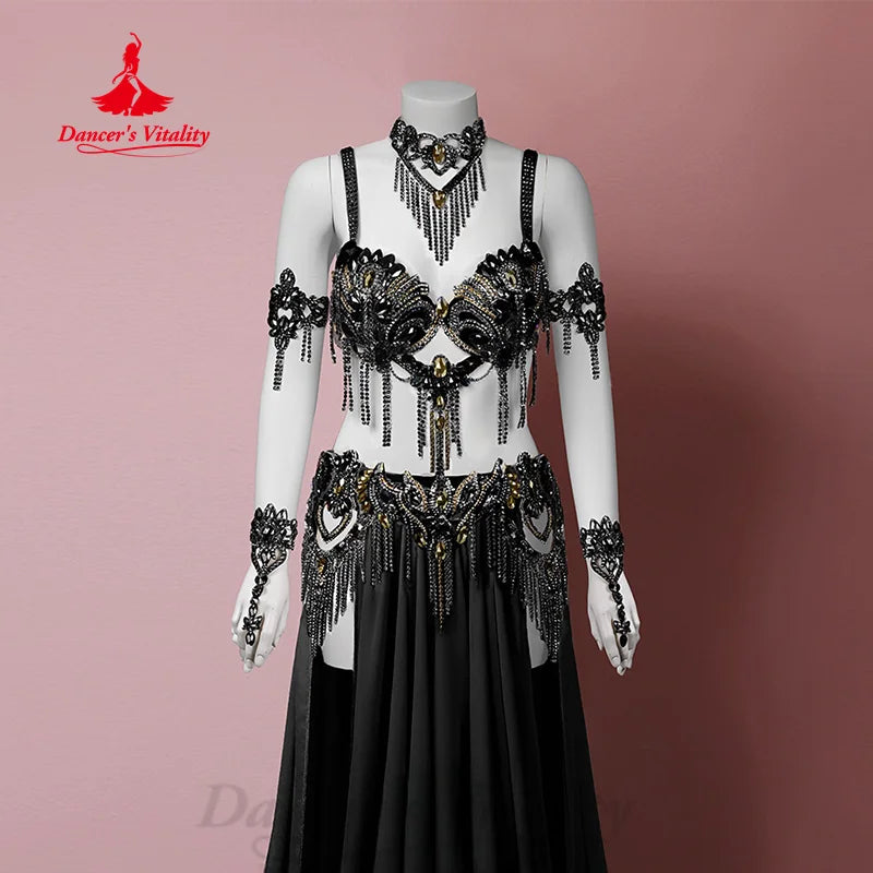 Bellydance Suit Women's Customized High-end Luxury Rhinestone Tassel Performance Costumes Oriental Dance Competition Clothing