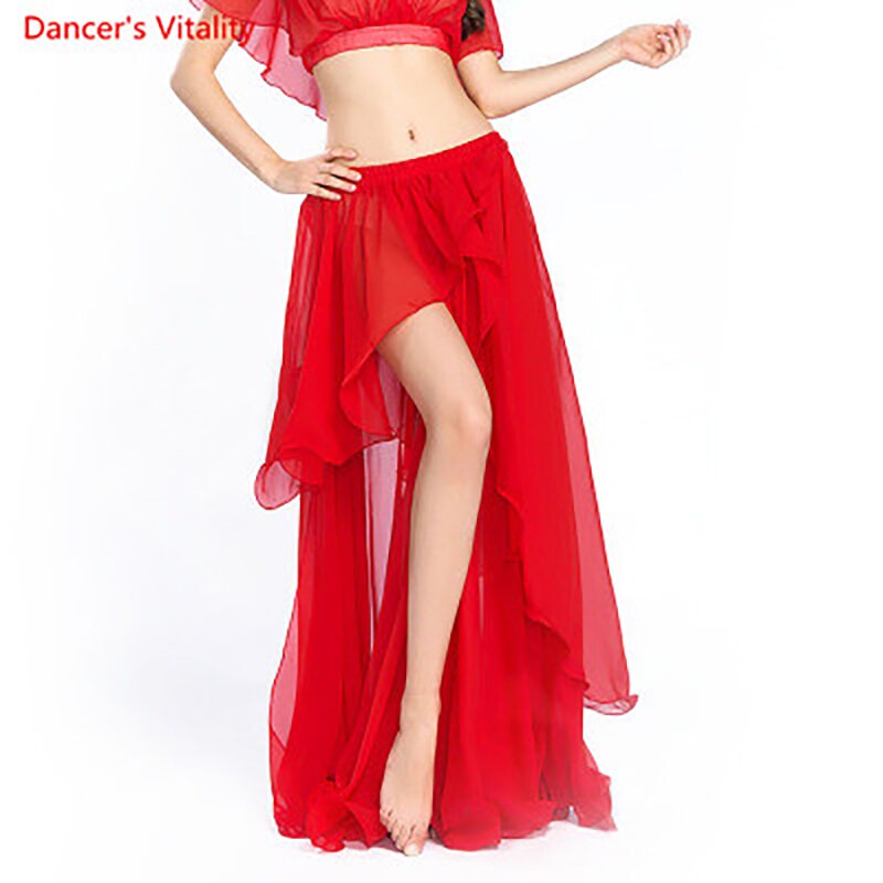 Professional Competition Sexy Chiffon For Women Belly Dance Skirt Maxi Costume Dancer Dress11 Color; Free Shipping