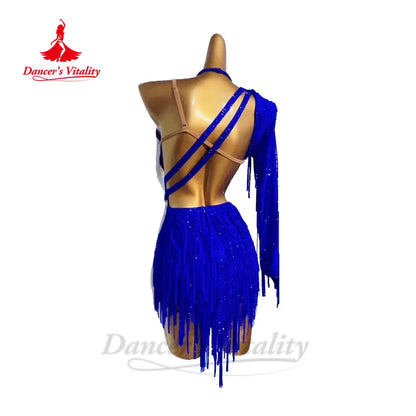 Latin Dance Dress for Women Rumba Chacha Tango Performance Fringe Skirt Customsized Adult Children Latin Dancing Wear Outfit