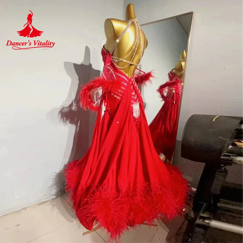 Ballroom Dance Performance Dress for Women Customsized Waltz Modern Competiton Clothing Adult Children Social Dancing Dresses