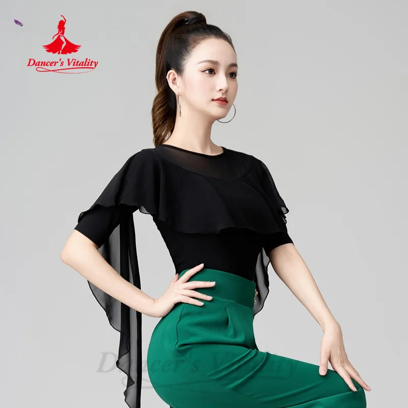 Latin Dance Tops Customized Elegant and Comfortable Practice Clothes Women's Tango Samba Rumba Professional Training Clothing