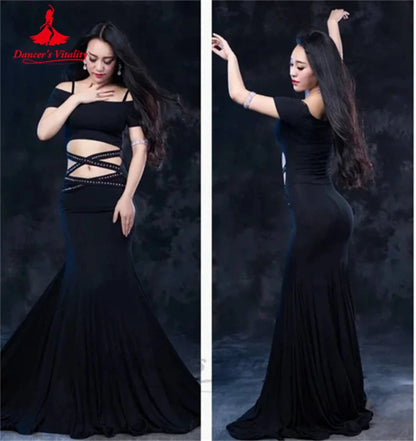 Belly Dance Performance Dress for Women Sexy Modal Short Sleeves Customsized Adult Children Oriental Belly Dancing Wear Dresses