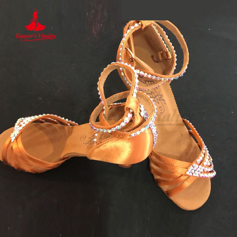 Latin Dance Shoes for Women Rumba Chacha Tangon Performance Shoes 34-40 Size Girl's Ballroom Waltz Competitoin Shoes