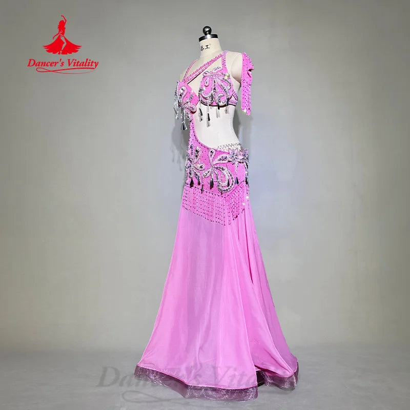 BellyDance Outfit Customized High End Luxury Rhinestone Sexy Tassel Dress Adult and Children Oriental Dance Performance Costumes