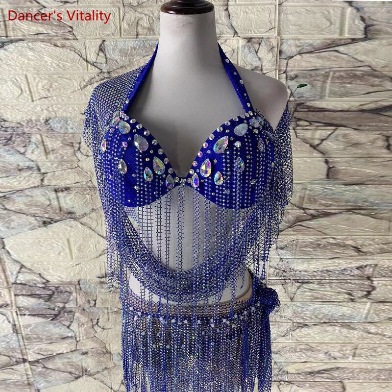 Belly Dance Performance Costumes Suit Cusomzied for Women Belly Dancing Bra+short Skirt Female Oriental Dance Outfit Wear