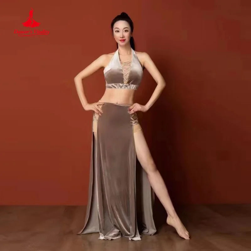 Belly Dance Practice Clothing Suit Women's Customization High-end Elegant Velvet Set Oriental Professional Performance Costumes