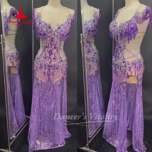 BellyDance Outfit for Women Customized High-end Luxury Performance Costume Oriental Dance Competition Clothing Dance's Vitality