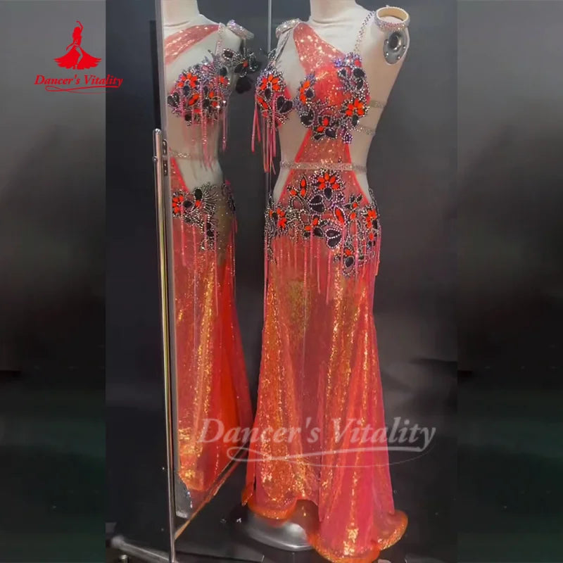 BellyDance Outfit Women Customized High-end Luxury Performance Costume Oriental Dance Competition Clothing Dance's Vitality