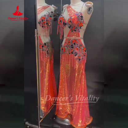 BellyDance Outfit Women Customized High-end Luxury Performance Costume Oriental Dance Competition Clothing Dance's Vitality