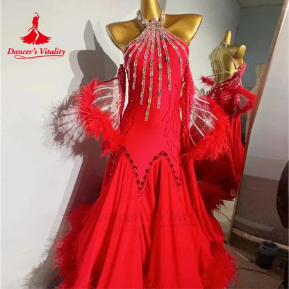 Ballroom Dance Performance Dress for Women Customsized Waltz Modern Competiton Clothing Adult Children Social Dancing Dresses