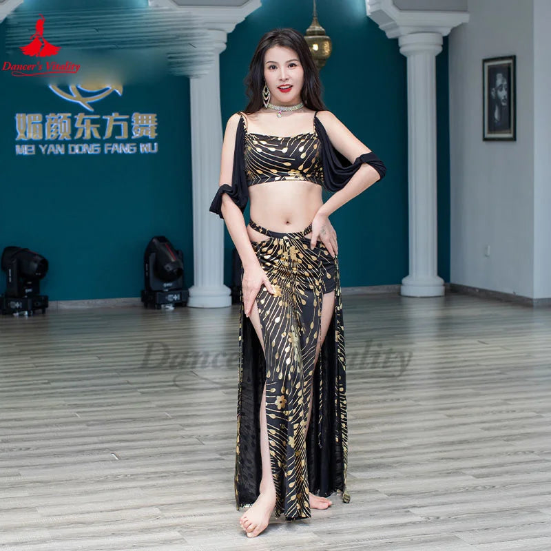 Belly Dance Performance Costume Set for Adult Children Belly Dancing Half Sleeves Top+skirt 2pcs Female  Oriental Dance Outfit