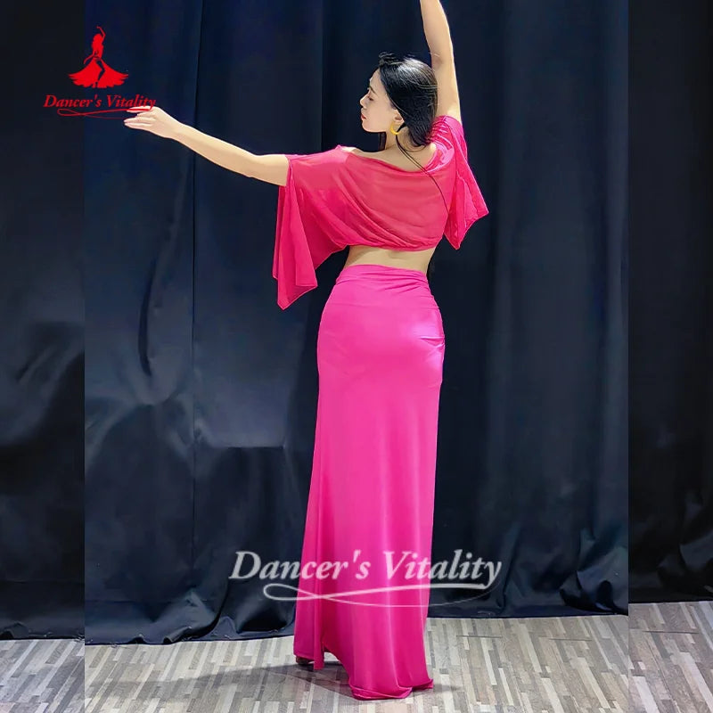 Belly Dance Practice Clothes Loose and Comfortable Top+sexy Long Skirt 2pcs Women's Oriental Dance Clothing Dancer's Vitality