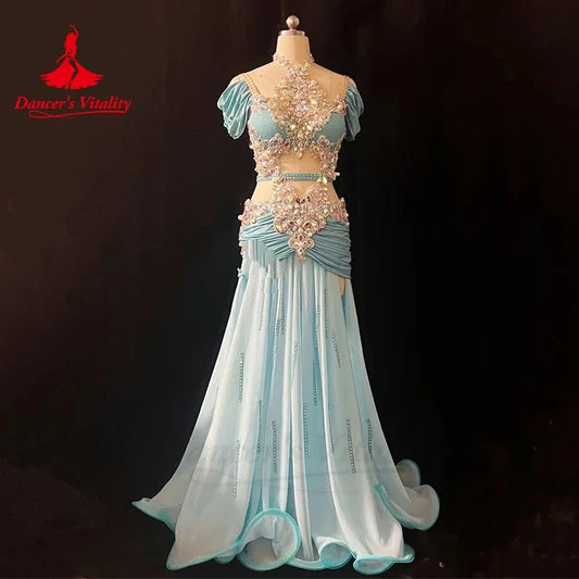 Belly Dance Competition Costume Set for Women Customsized Senior AB Stones Performance Professional Costume Bellydance Outfit