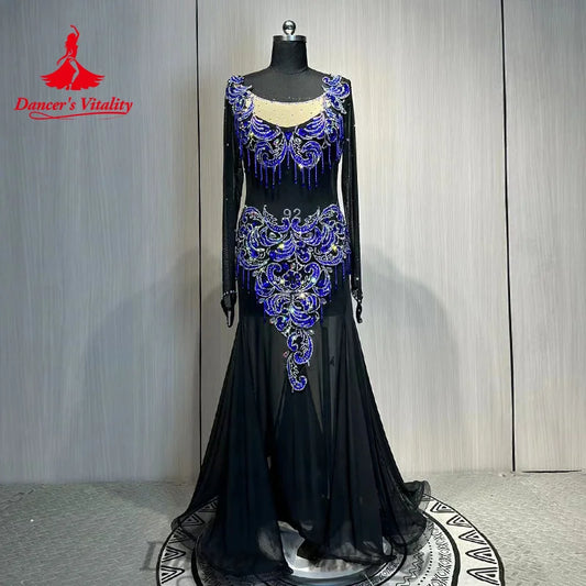 Bellydance Costume Women Customization Long Sleeved Exquisite Embroidery Dress Oriental Dance Professional Performance Clothing