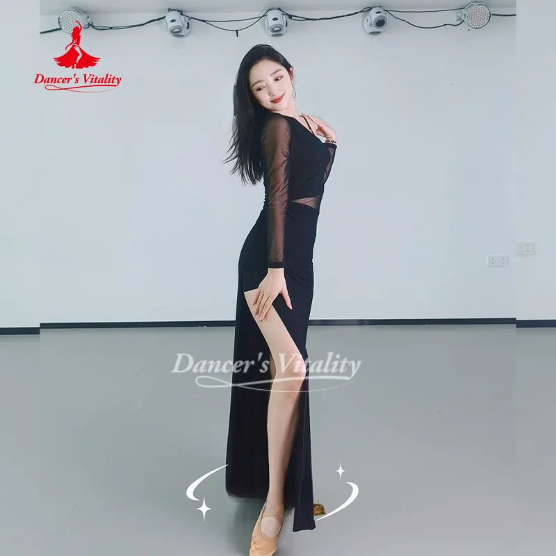 Belly Dancer Costume Women's Sexy Slimming Slant Shoulder Dress Adult Oriental Belly Dancing Practice Dresses Dancer's Vitality