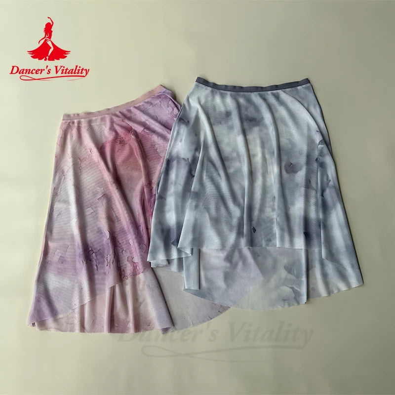 Ballet Dance Gauze Skirt Adult Female Half Skirt Gymnastics Costume Training Dress Art Examination Yoga Gauze Tutu Skirt