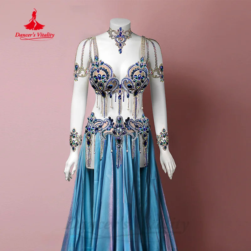 Bellydance Performance Costumes Set for Women's Customization Senior Luxury Rhinestone Suit Oriental Dance Competition Clothing