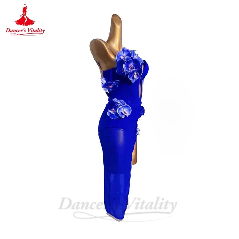 Latin Dance Dresses for Women Customsized Rumba Chacha Tango Performance Costume Skirt Adult Children Latin Dancing Wear Dresses