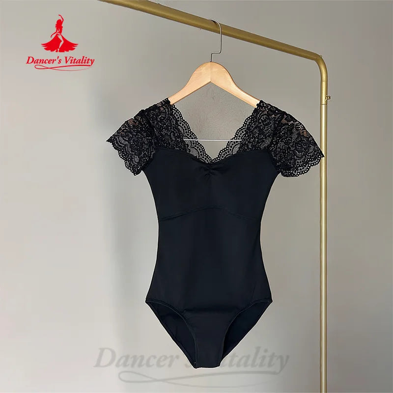 Ballet Training Clothing Customized Short Sleeved Lace Summer Girls' Practice Clothes Women's Dance Yoga Gymnastics Costumes