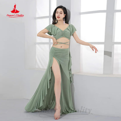 Bellydance Practice Clothes Women Customized Elegant Comfortable Pure Cotton Set Oriental Dance Professional Performance Costume