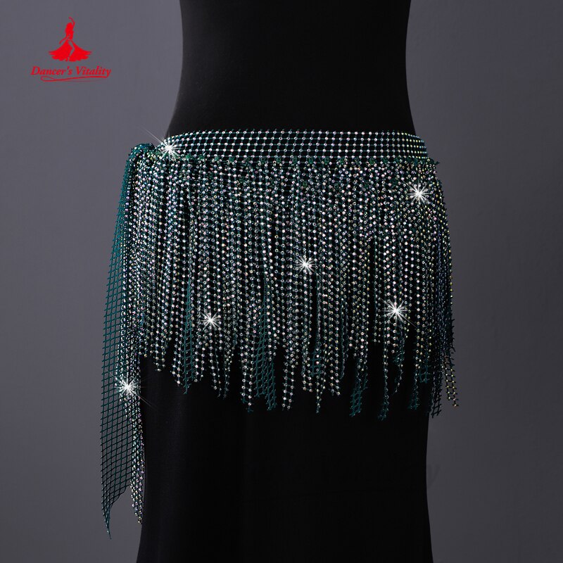 Belly Dance Dream Star River Diamond Tassel Hip Scarf Dynamic Fishing Net Hot Drill Versatile Waist Chain Bellydance Hip Scarf